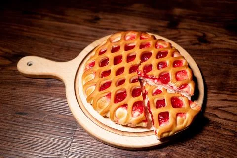 Fresh fragrant bread on rustic Stock Photos