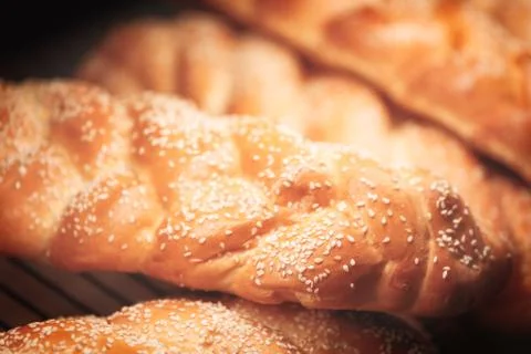 Fresh fragrant bread on the table. Food concept Foto stock