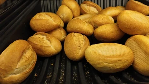 Fresh French Bread Rolls Bakery Close Up Stock Footage 331988261