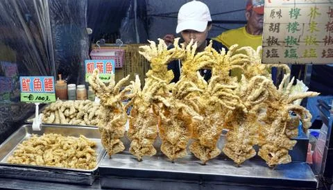 Fresh Fried Squid. Stock Photos