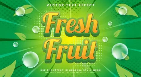 Fresh Fruit 3d editable text effect イラスト素材