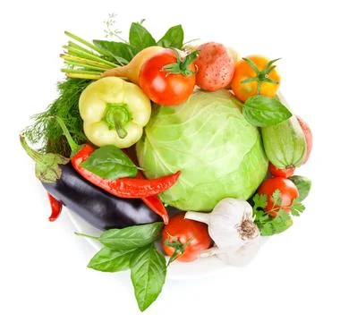 Fresh fruit assortment white background Stock Photos
