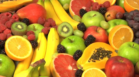 Fresh fruit background Stock Footage 32706622