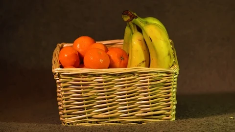 Fresh fruit in basket Stock Footage 101964500