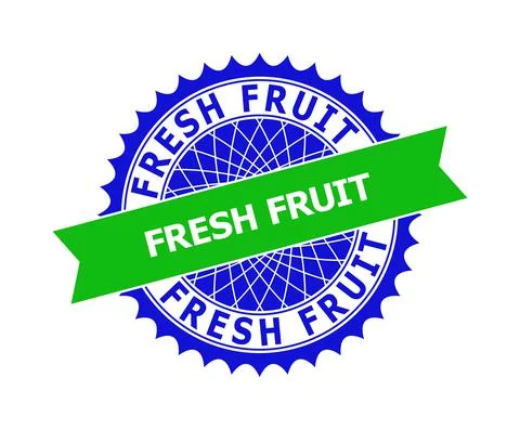 FRESH FRUIT Bicolor Clean Rosette Template for Seals Stock Illustration