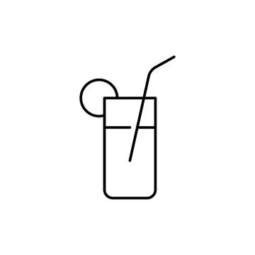 Fresh fruit cocktail line icon. Stock Illustration