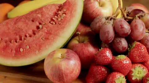 Fresh Fruit Collection Stock Footage 12607721
