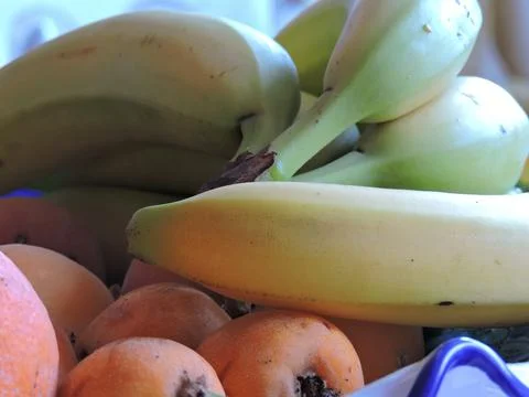 Fresh fruit composition on ceramic Stock Photos