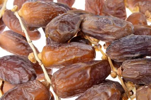 Fresh fruit dates on a  isolated  white background Stock Photos