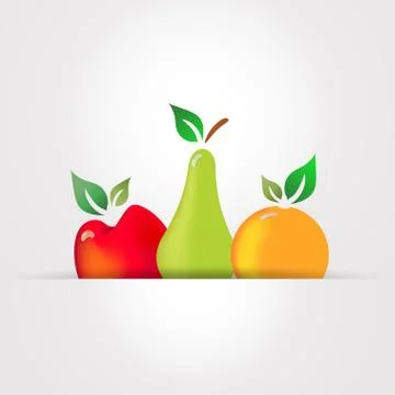 Fresh fruit with drops of dew presentation Stock Illustration