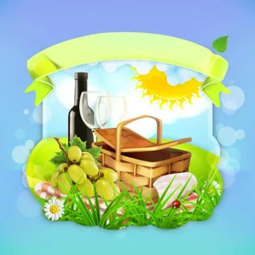 Fresh fruit label, vector illustration background for making design of a juic Stock Illustration