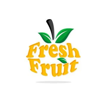 Fresh Fruit letter text effect typography template design Stock Illustration