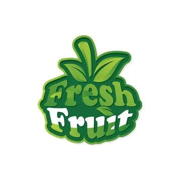 Fresh Fruit letter text effect typography template design Stock Illustration