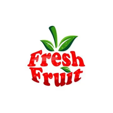 Fresh Fruit letter text effect typography template design Stock Illustration