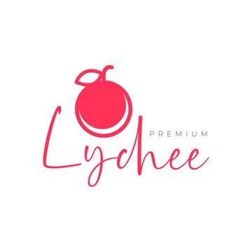 Fresh fruit lychee circle modern simple minimal colorful logo design vector.. Stock Illustration