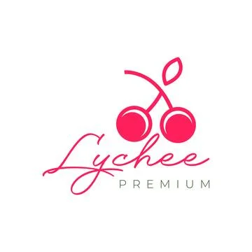 Fresh fruit lychee circle modern simple minimal colorful logo design vector.. Stock Illustration
