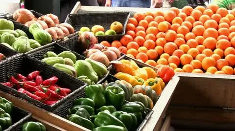 Fresh fruit at market Stock Footage 10828587