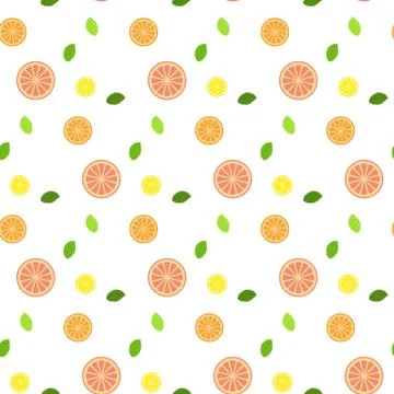Fresh fruit with mint leaves. Pattern. Seamless Illustrazione stock