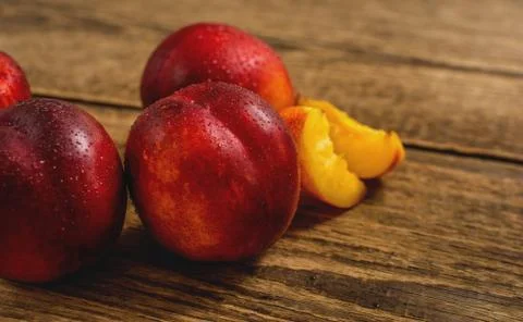 Fresh fruit nectarine Stock Photos