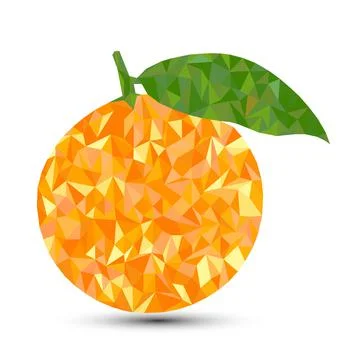 Fresh fruit orange. Low poly fruit vector isolated on white background. Stock Illustration
