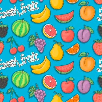 Fresh fruit pattern Stock Illustration