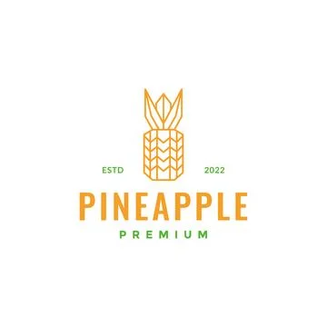 Fresh fruit pineapple polygonal line minimal logo design vector Stock Illustration