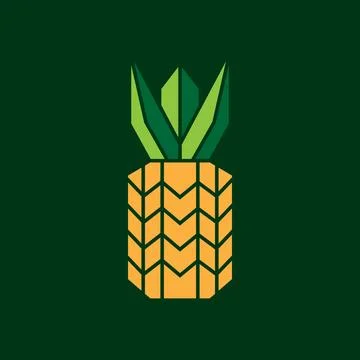 Fresh fruit pineapple polygonal modern flat logo design vector イラスト素材