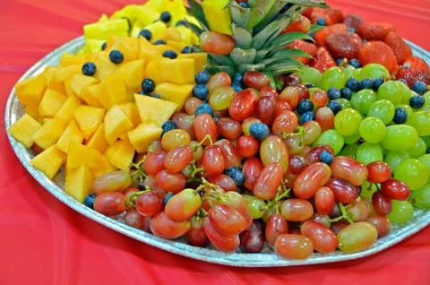 Fresh fruit platter Stock Photos