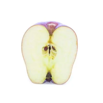 Fresh fruit red apple half sliced Foto stock