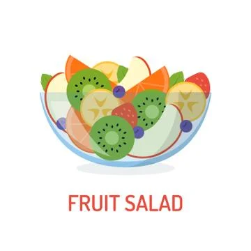 Fresh fruit salad Stock Illustration