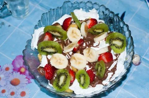 Fresh fruit salad Stock Photos