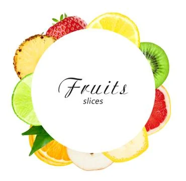 Fresh fruit slices Stock Photos