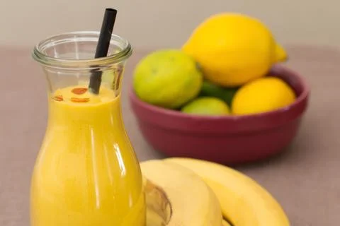 Fresh fruit smoothie Stock Photos