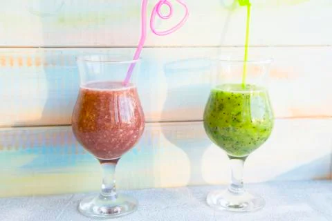 Fresh fruit smoothie Stock Photos