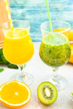 Fresh fruit smoothie Stock Photos
