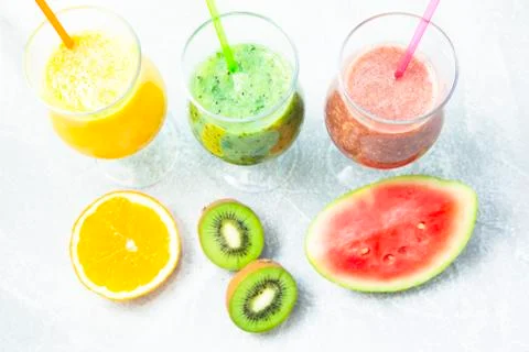 Fresh fruit smoothie Stock Photos