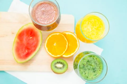 Fresh fruit smoothie Stock Photos
