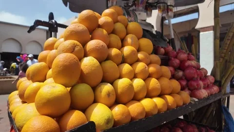 Fresh Fruit at Souk El Had in Agadir, Morocco : 30-07-2024 Stock Footage 280783150