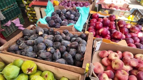 Fresh Fruit at Souk El Had in Agadir, Morocco : 30-07-2024 Stock Footage 280827656