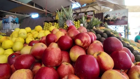 Fresh Fruit at Souk El Had in Agadir, Morocco : 30-07-2024 Stock Footage 280827658