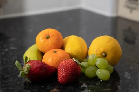 Fresh fruit on a table 스톡 사진