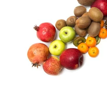 Fresh fruit on a white background Stock Photos
