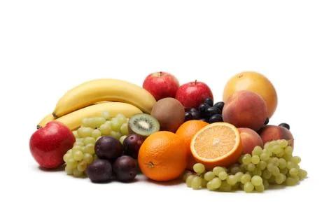 Fresh fruit on a white background. Stock Photos