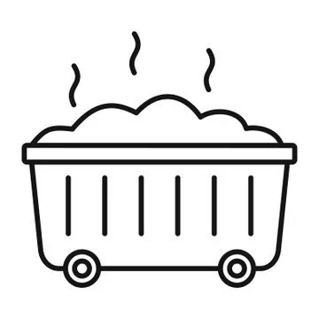 Fresh garbage box icon, outline style Illustrazione stock