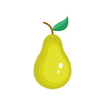 Fresh garden pear fruit vector color icon. EPS 10. Summer fruits illustration Stock Illustration