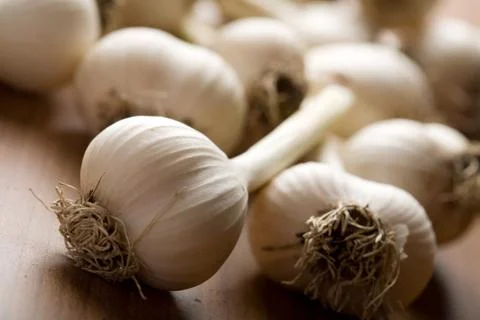 Fresh garlic background Stock Photos