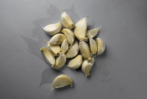 Fresh garlic on the table Stock Photos