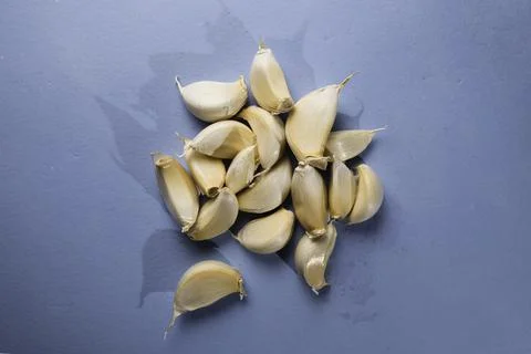 Fresh garlic on the table Stock Photos