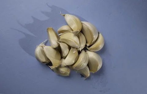 Fresh garlic on the table Stock Photos