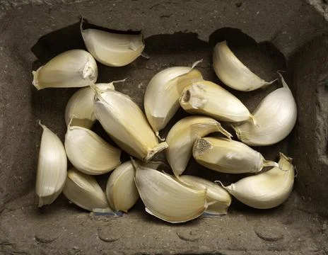Fresh garlic on the table Stock Photos